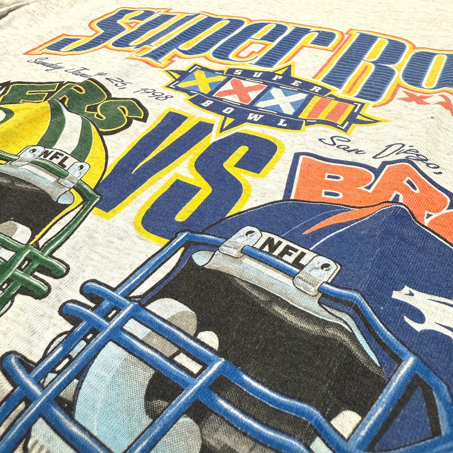 Super Bowl XXXII Shirt - Packers vs Broncos - Größe L - Logo 7 NFL