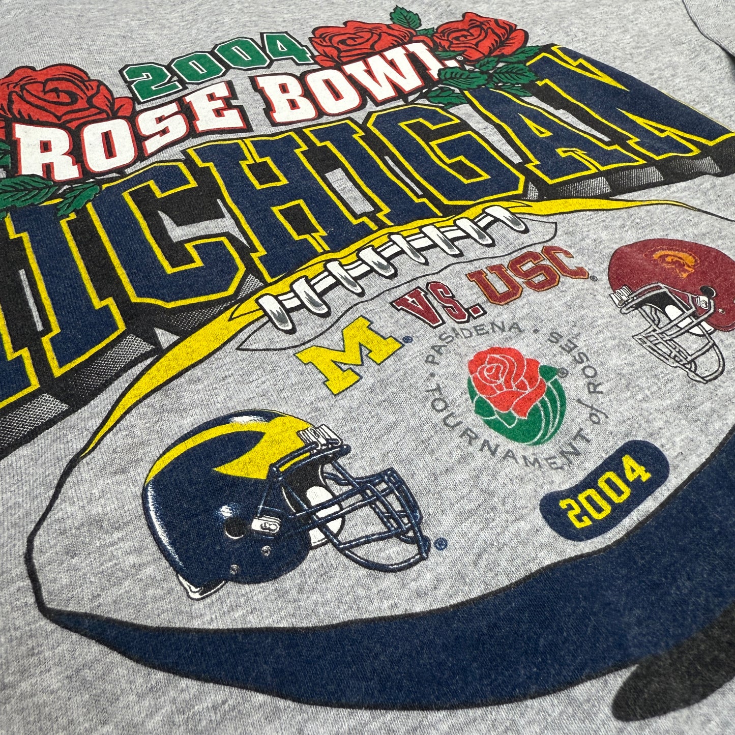 Michigan Wolverines vs USC Trojans- 2004 Rose Bowl - Größe XL - g Gear NCAA Longsleeve