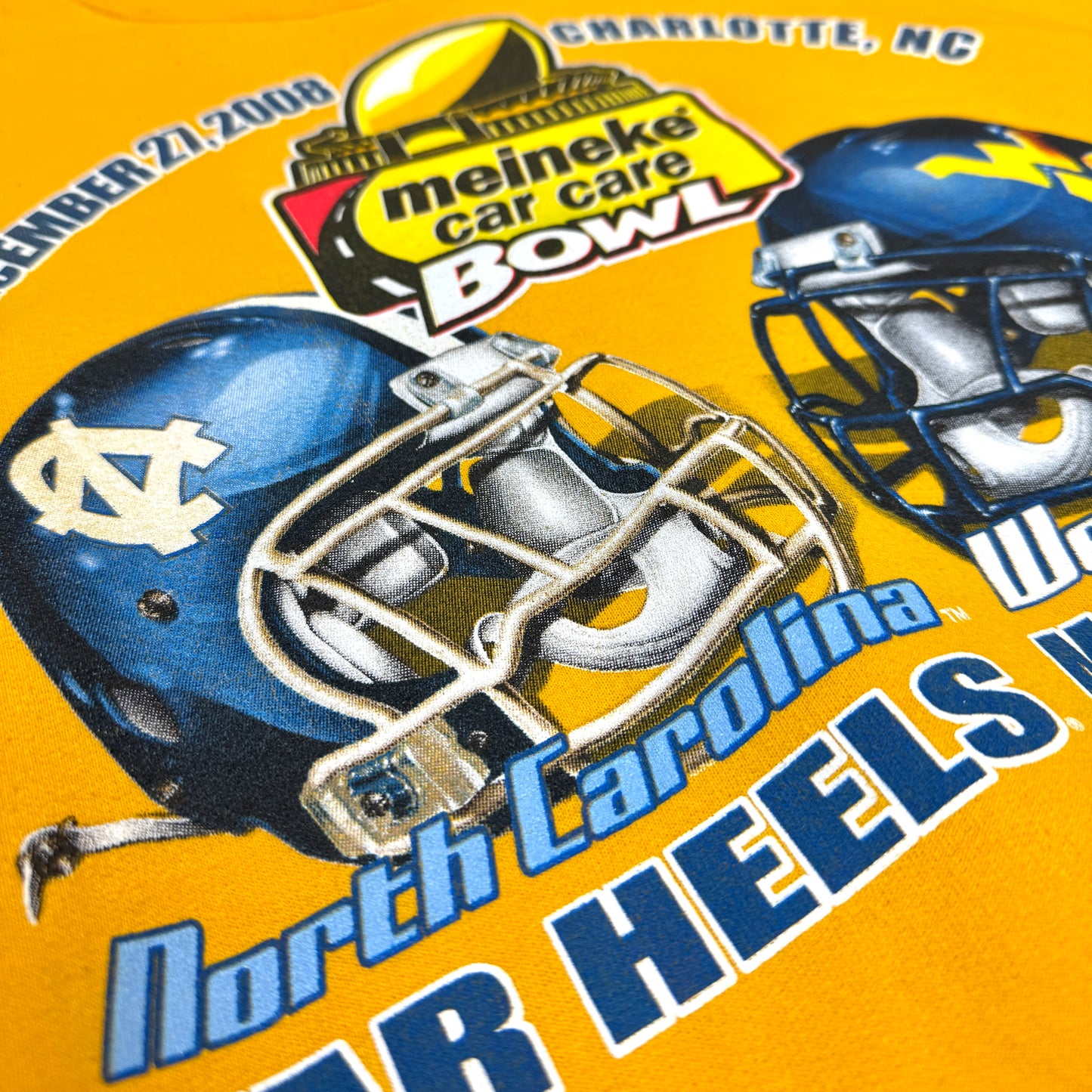 North Carolina Tar Heels vs West Virginia Mountaineers - 2008 Meineke Car Bowl - Größe M - Jerzees NCAA Sweatshirt