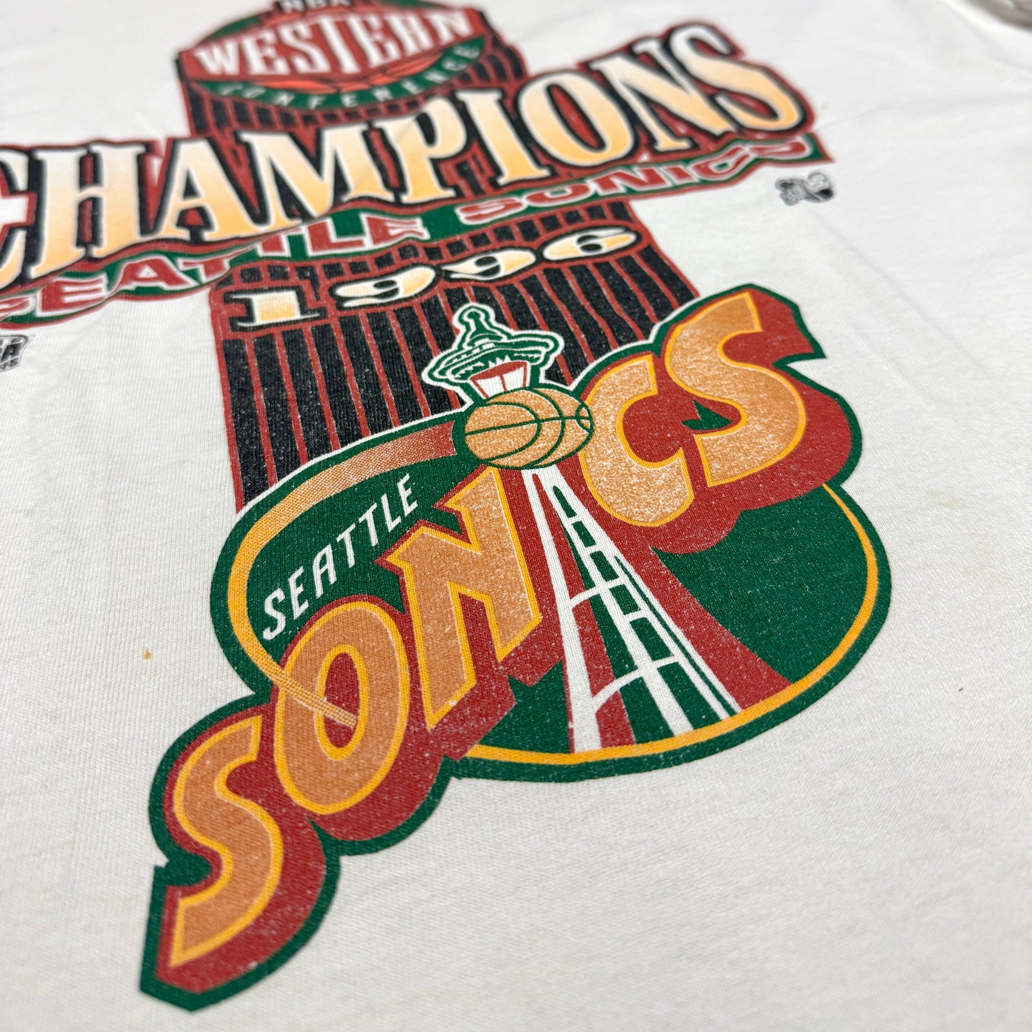 Seattle Sonics Shirt - 1996 Western Conference Champions - Größe L - Starter NBA T-Shirt