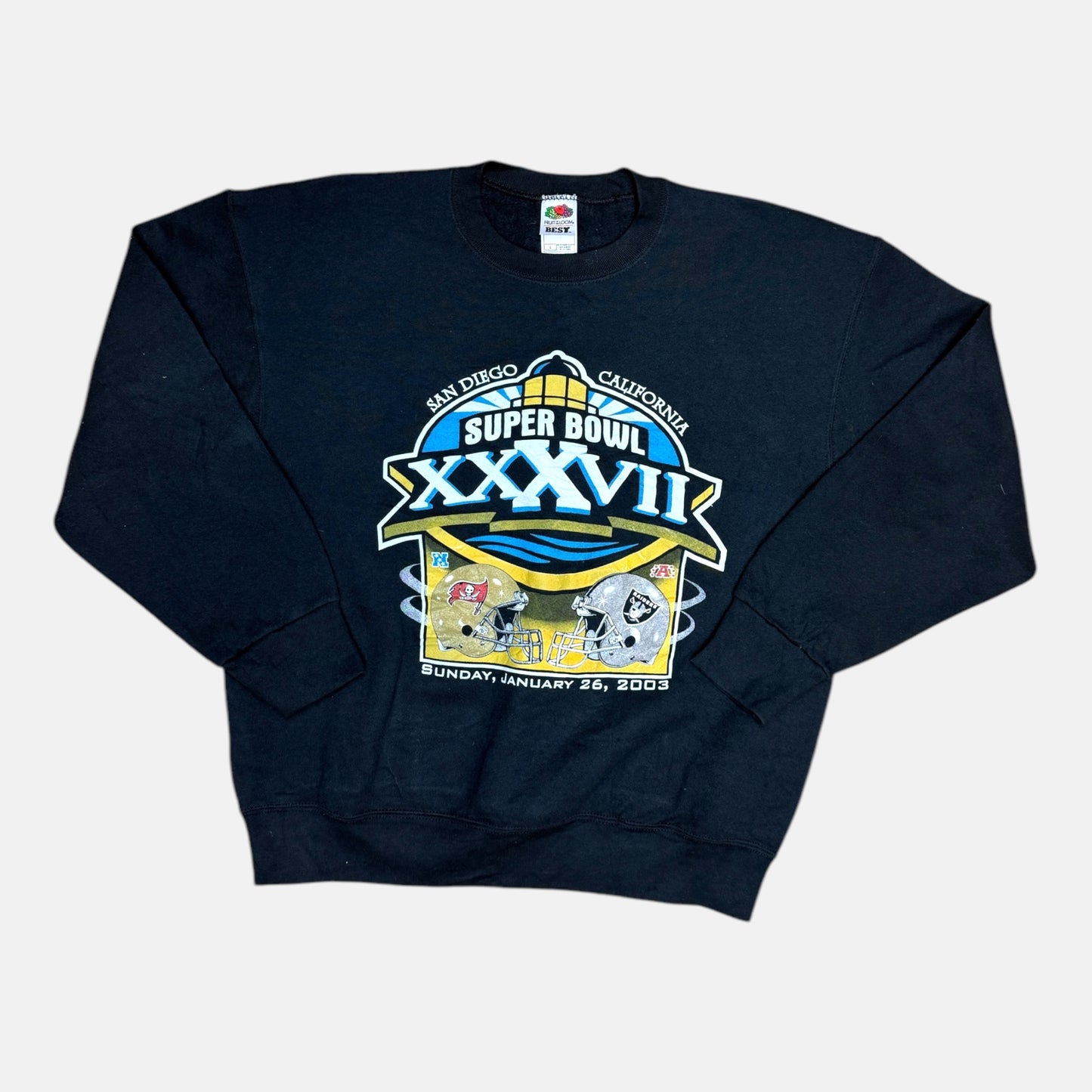 Tampa Bay Buccaneers vs Oakland Raiders - Super Bowl XXXVII 2003 - Größe L - Fruit of the Loom NFL Sweatshirt