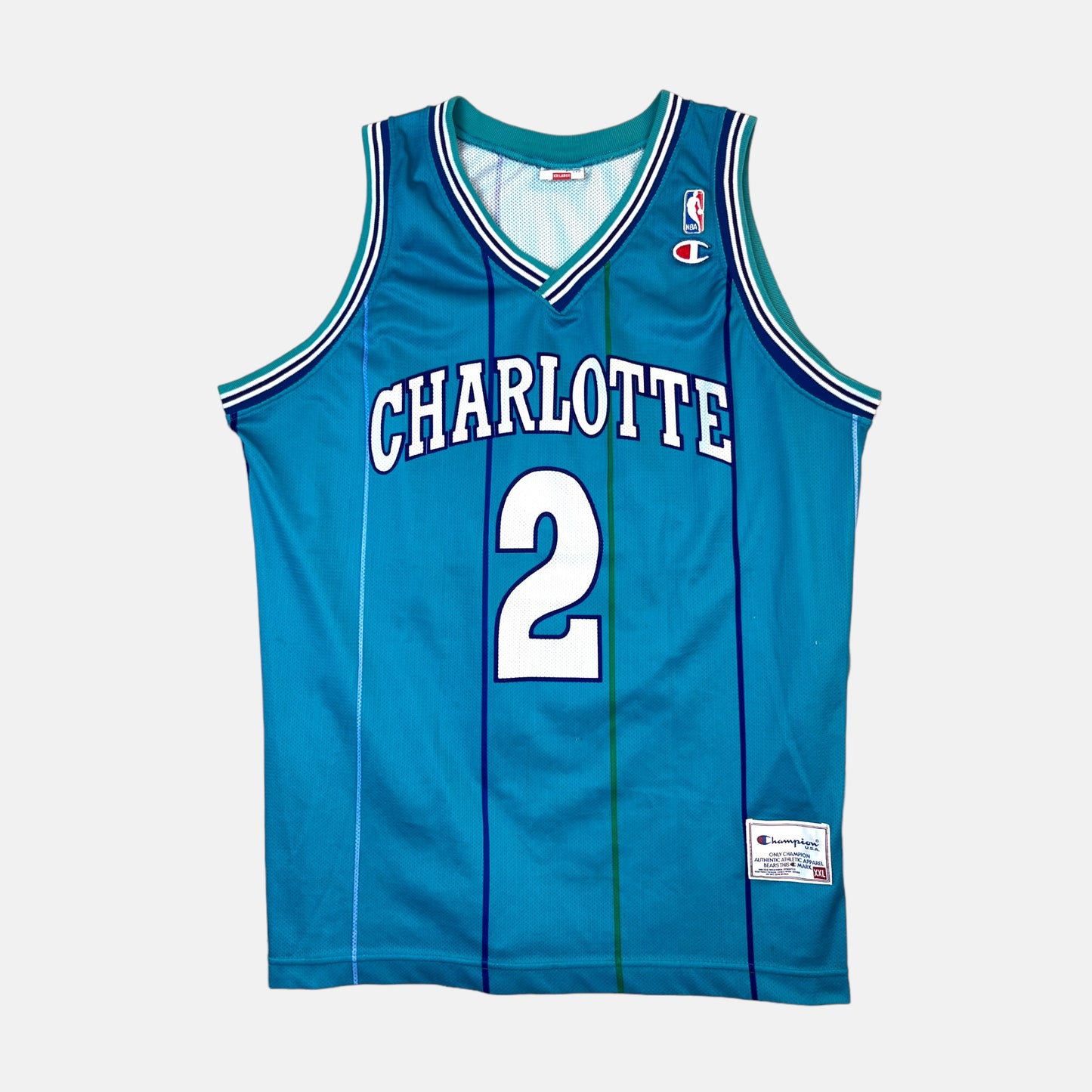 Charlotte Hornets - Larry Johnson - Größe XXL - Champion - NBA Trikot