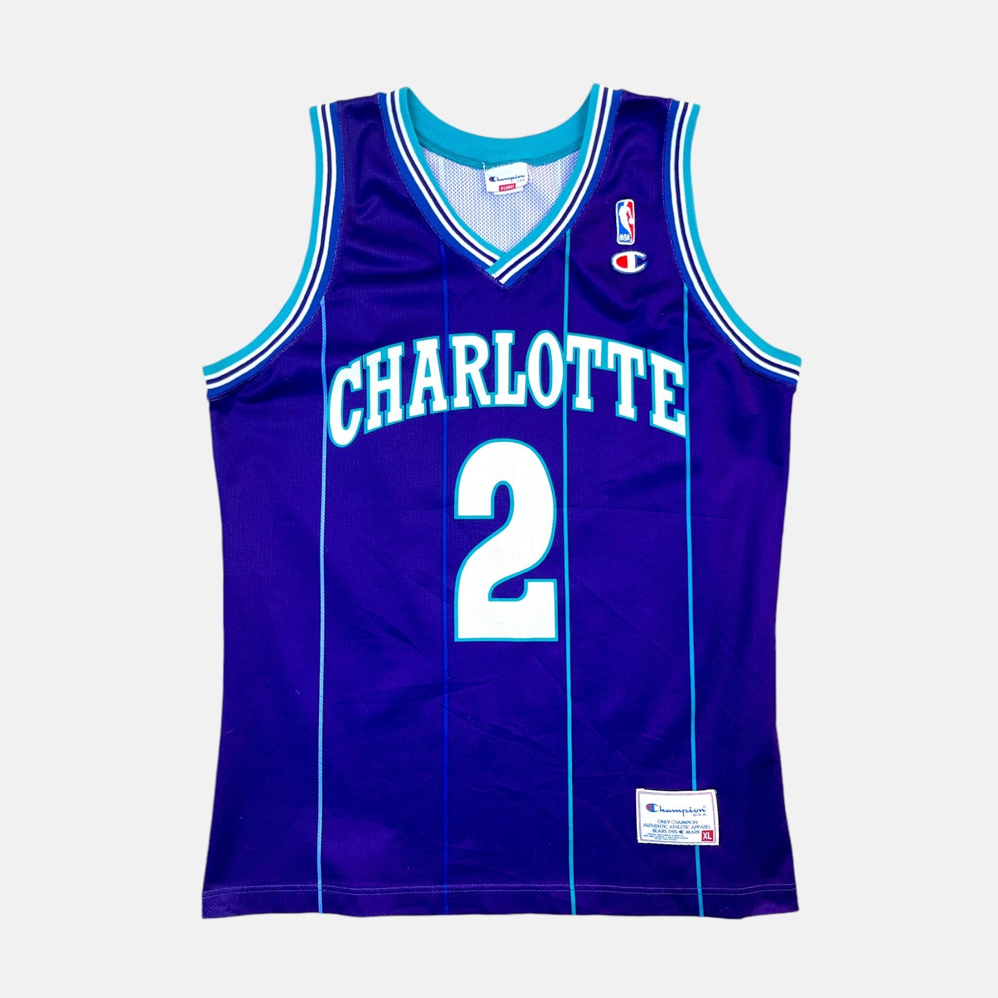 Charlotte Hornets - Larry Johnson - Größe XL - Champion - NBA Trikot