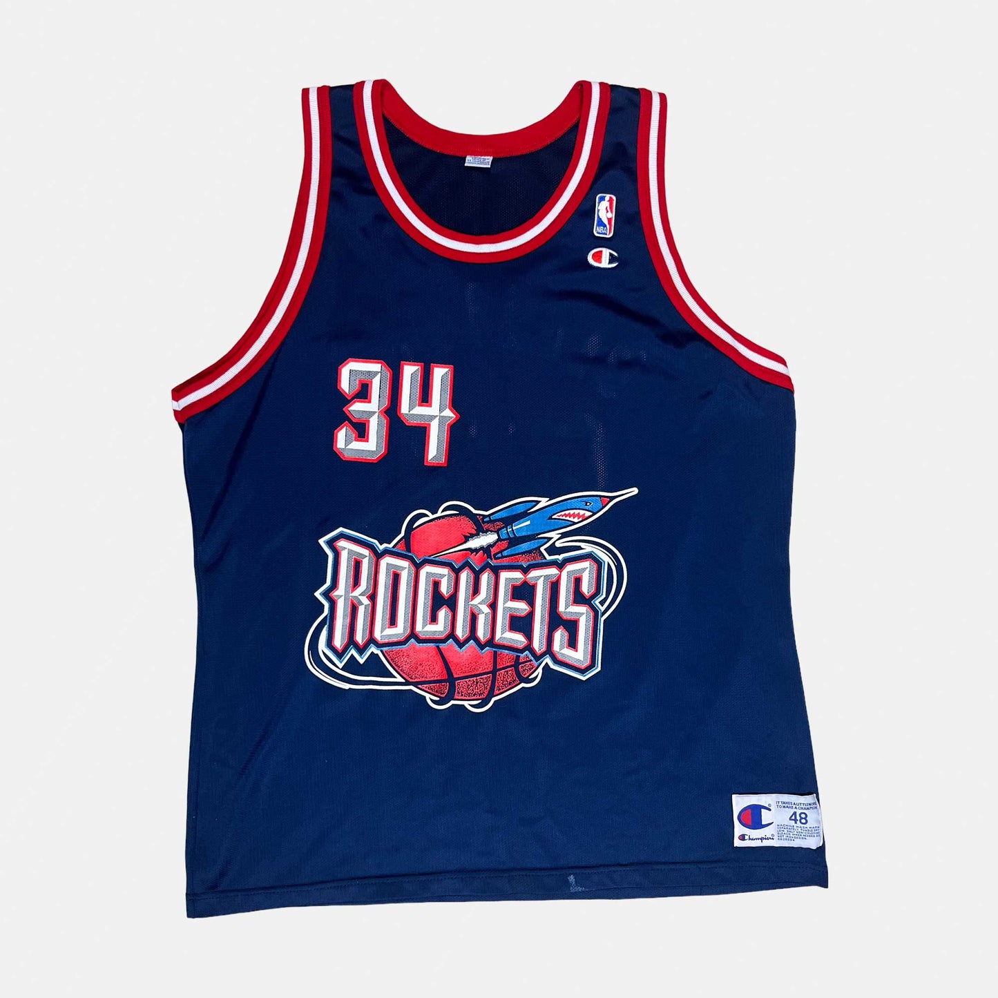 Houston Rockets - Hakeem Olajuwon - Größe XL / US48 - Champion - NBA Trikot