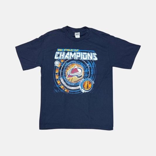 Colorado Avalanche Shirt - Stanley Cup 2001 Champions - Größe XL - Lee Sport NHL
