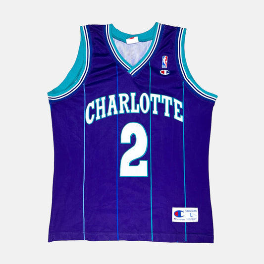 Charlotte Hornets - Larry Johnson - Größe L - Champion - NBA Trikot