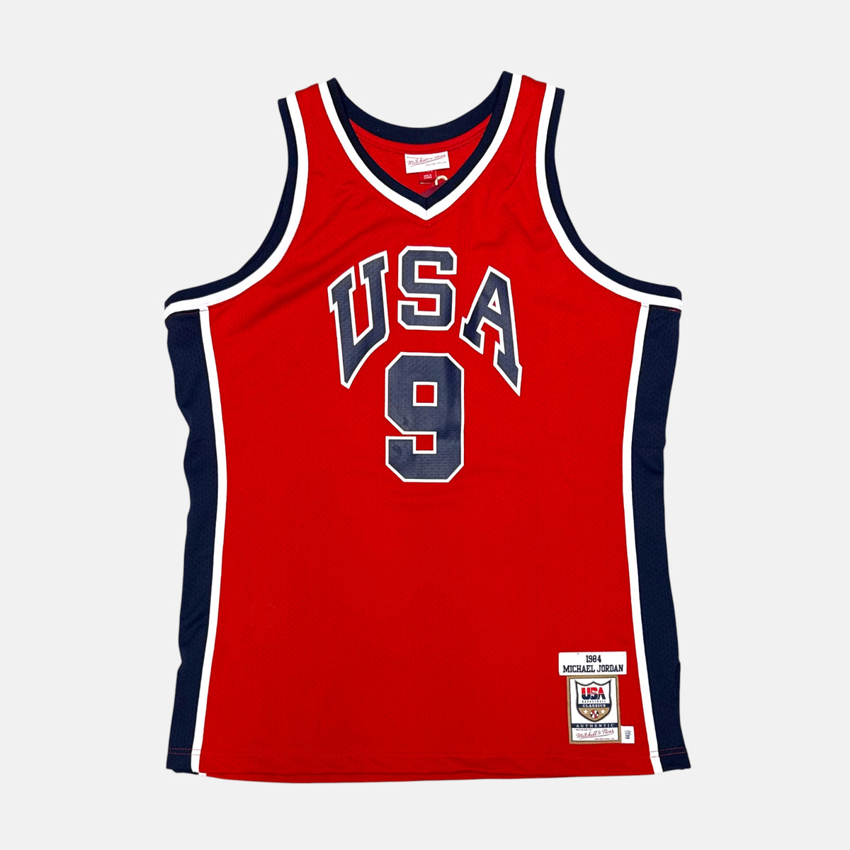 Team USA 1984 Olympia - Michael Jordan - Größe L - Mitchell and Ness Authentic - NBA Trikot mit Etikett