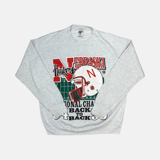 Nebraska Cornhuskers - Back to Back Champions 94 95 - Größe L - Fruit of the Loom NCAA Sweatshirt