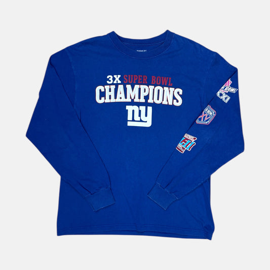 New York Giants - 3x Super Bowl Champions - Größe M - Reebok NFL Longsleeve