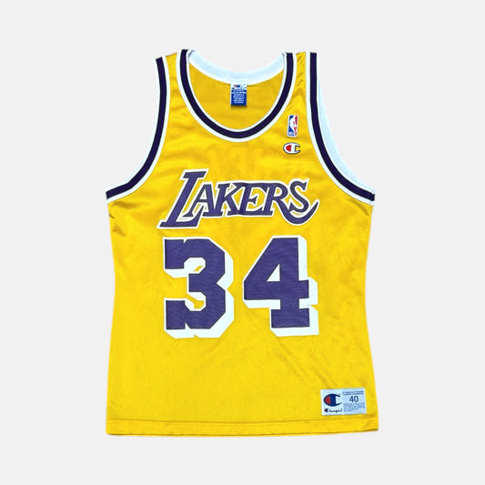 Los Angeles Lakers - Shaquille O’Neal - Größe M / US40 - Champion - NBA Trikot