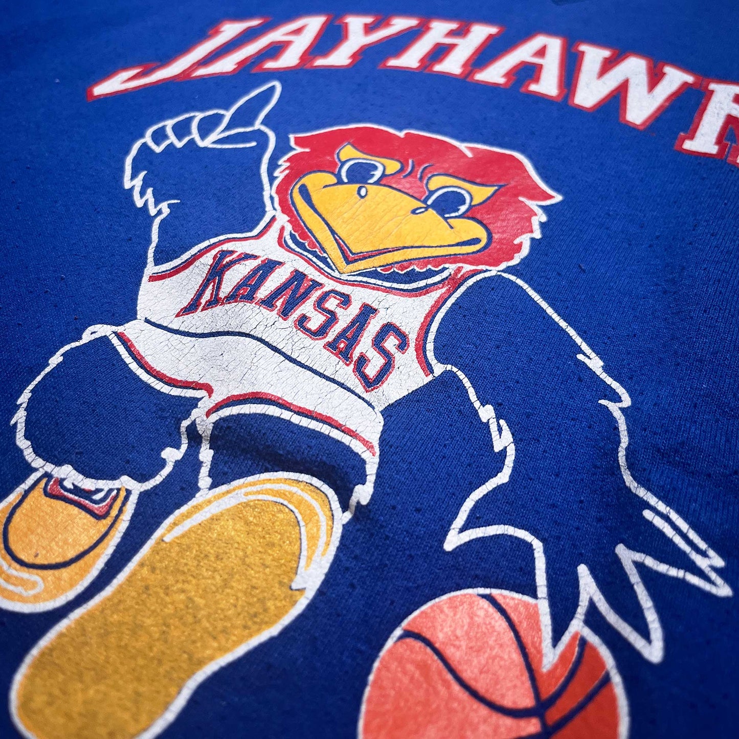 Kansas Jayhawks - Basketball Mascot - Größe L - Russell NCAA Sweatshirt